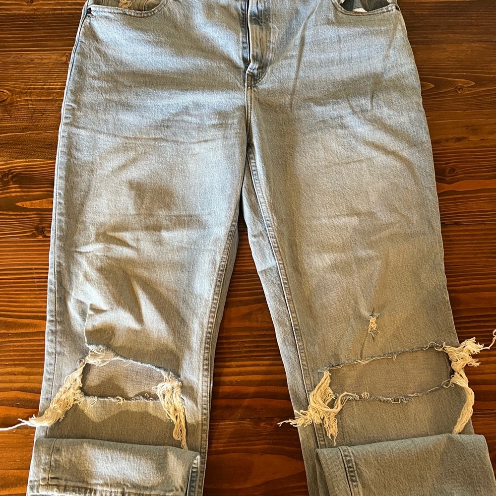 Abercrombie & Fitch Ripped Light Blue Boyfriend Jeans